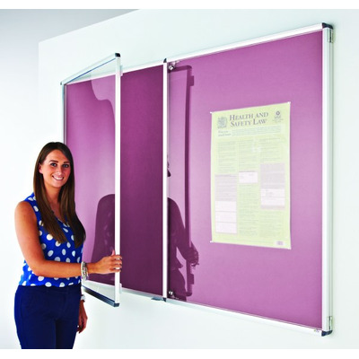 Eco-Sound Tamperproof Blazemaster Noticeboard 1800 x 1200mm Lilac