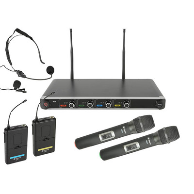 Quad UHF Handheld & Beltpack Mic System