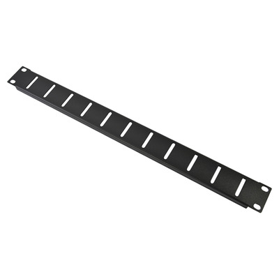 19" 1U Air Vent Rack Panel with Black Finish & Strengthening Flange