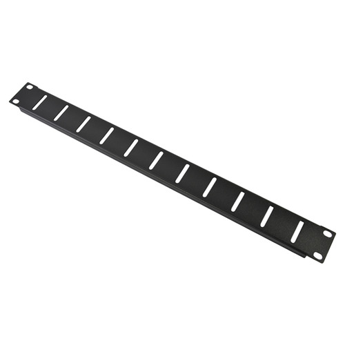 19" 1U Air Vent Rack Panel with Black Finish & Strengthening Flange
