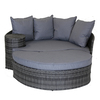 Image of Rattan Day Bed with Foot Stool & Table Grey