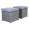 Image of Pair of Rattan Footstools Grey