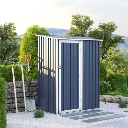 Metal Storage Shed Grey 4.7ft x 3ft