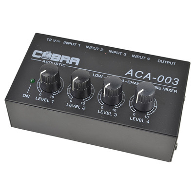4 Channel Mono Line Level Audio Mixer With Separate Volume Controls