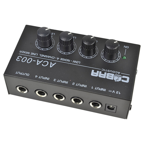 4 Channel Mono Line Level Audio Mixer With Separate Volume Controls
