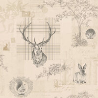 Image of Richmond Highland Stag Wallpaper Charcoal Holden 98012