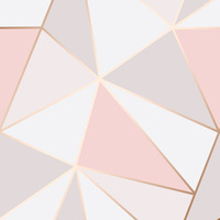 Image of Apex Geometric Wallpaper Rose Gold Fine Decor FD41993
