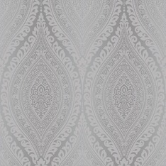 Kismet Damask Glitter Wallpaper Silver Grandeco A17703
