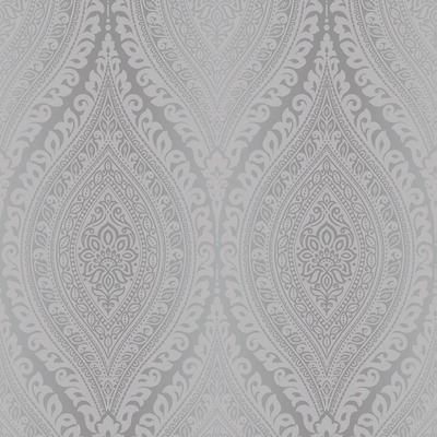 Kismet Damask Glitter Wallpaper Silver GranDeco A17703