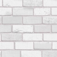 Image of Diamond Brick Wallpaper White Arthouse 902009