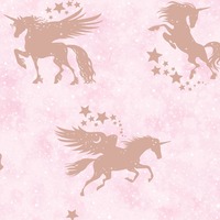 Image of Over the Rainbow Iridescent Unicorns Wallpaper Pink / Rose Gold Holden 90951