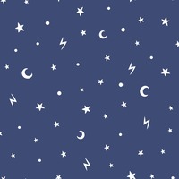 Image of Over the Rainbow Stars and Moons Glow in the Dark Wallpaper Navy Holden 90982