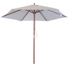 Image of 2.4M Wooden Garden Parasol - Light Grey