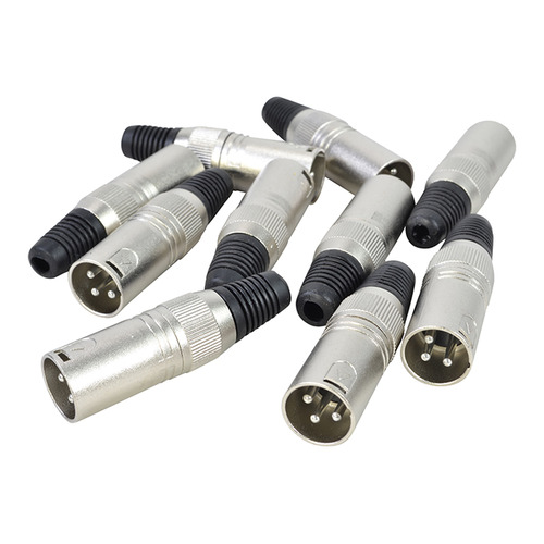 Pk 10 XLR Connector Male 3-Pin Plug For - Microphone Cable Mixer Inputs