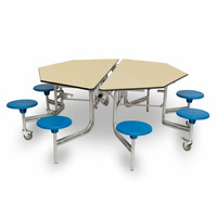 Image of 8 Seat Octagonal Mobile Folding Tables