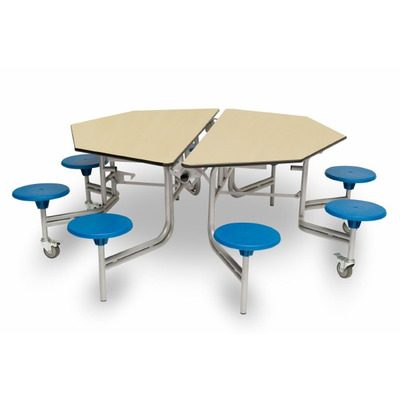 8 Seat Octagonal Mobile Folding Table