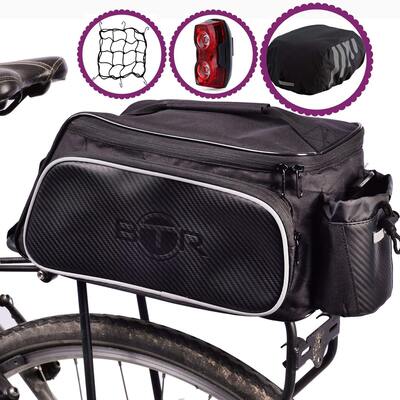 BTR Pannier Bike Bag For Bicycle Rear Racks. Water Resistant. Black