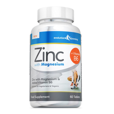 Zinc Tablets with Magnesium & Vitamin B6, Suitable for Vegans & Vegetarians - 60 Tablets