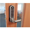 Image of BL5003 FT 30/60 min fire tested, round bar handle keypad, round bar inside handle & free passage mode - Satin Stainless