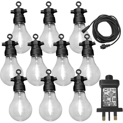 Globe Party Lights with 10 Warm White Lamps -10m String