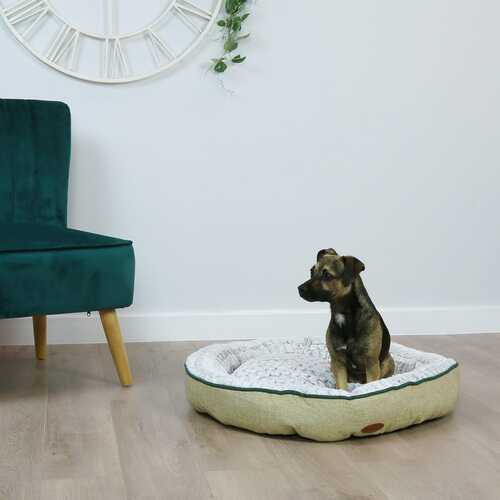 Small Linen Soft Pet Bed Taupe