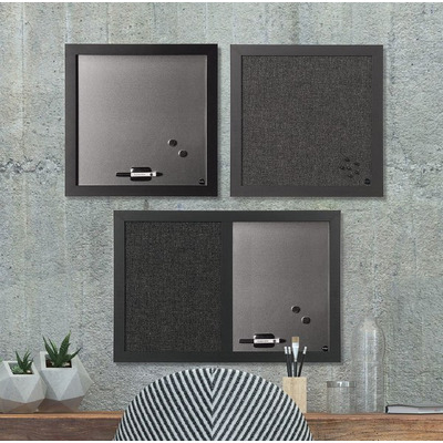 Bi-Office Black Shadow Message Boards Set