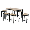 Image of Faux Wood and Extrusion Aluminium 6 Seater Bar Style Dining Set