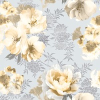 Image of Catherine Lansfield Dramatic Floral Wallpaper Ochre Muriva 165551