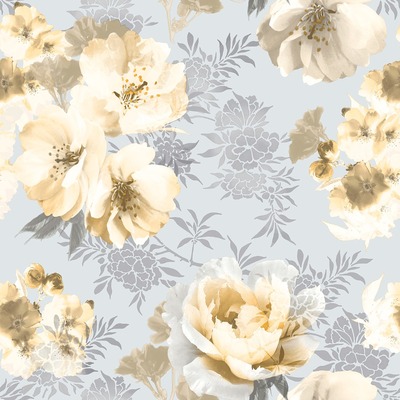 Catherine Lansfield Dramatic Floral Wallpaper Ochre Muriva 165551