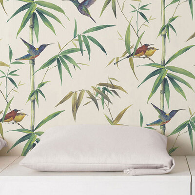 Global Fusion Humming Birds Wallpaper Beige Galerie G56412