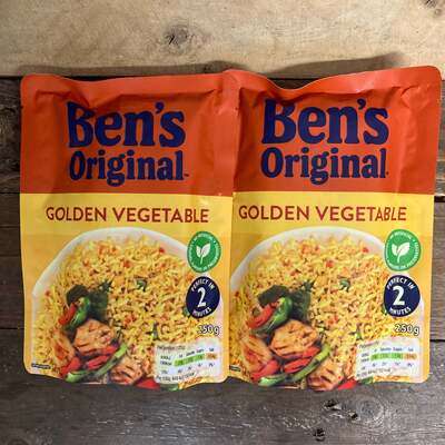 2x Bens Original Microwave Rice Golden Vegetable (2x250g)