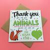 Image of Emily McCann - Vegan Greeting Cards - "Thank You for All You Do for the Animals"