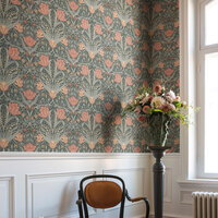 Image of Apelviken Tulip Wallpaper Green Pink Galerie 33010