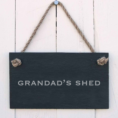 Grandad’s Shed slate hanging sign