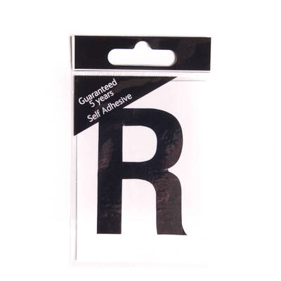 6.5cm Black self adhesive vinyl Letter R