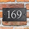 Image of Smooth Slate House Number with 3 digits