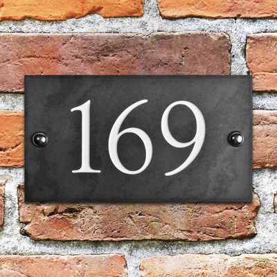 House numbers in smooth slate with 3 digits (WSN3)