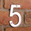Image of 10cm Contemporary Chrome House Numbers - 5