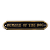 Image of Beware of the Dog Sign in brass