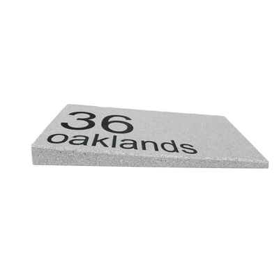 EcoStone Eco Friendly House Address Sign - 350 x 255mm left hand wedge with two lines of text - UWAP1L