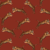 Image of Paloma Home Pouncing Tiger Wallpaper Red 921600