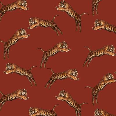 Paloma Home Pouncing Tiger Wallpaper Red 921600