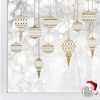 Image of 10 Moroccan Christmas Bauble Window Decals - Boho - Small Set