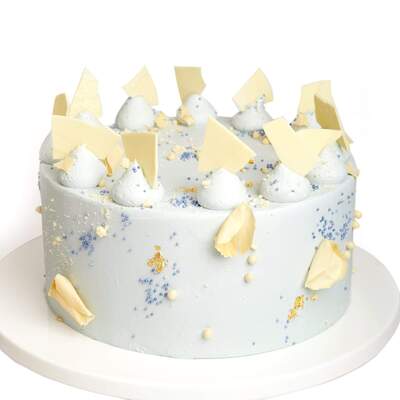 Baby Blue Sprinkle Cake - Two Tier (6 + 8 Diameter)