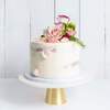 One Tier Decorated Naked Wedding Cake - Pink & Petals - 10" Large