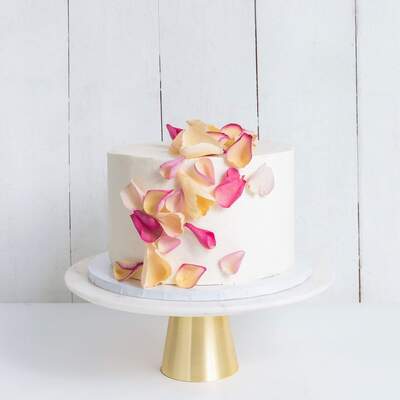 One Tier Petals Rain Wedding Cake - One Tier - Extra Large 12"