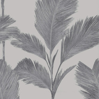Image of Alessia Leaf Vinyl Wallpaper Silver / Grey Belgravia 210