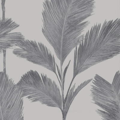 Alessia Leaf Vinyl Wallpaper Silver / Grey Belgravia 210