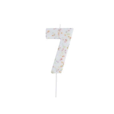 Giant Pastel Sprinkle Number Candles - Number 7