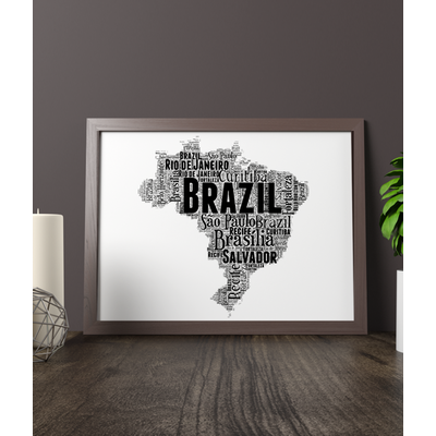 Personalised Brazil Word Art Map
